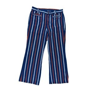 Sears JR Bazaar 11 Striped Pants Vintage 70s Mod Blue Orange Cotton Blend Rare